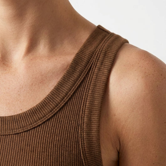 Velouria's Ribbed Cotton Built-In Bra Tank