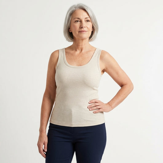 Velouria's Ribbed Cotton Built-In Bra Tank